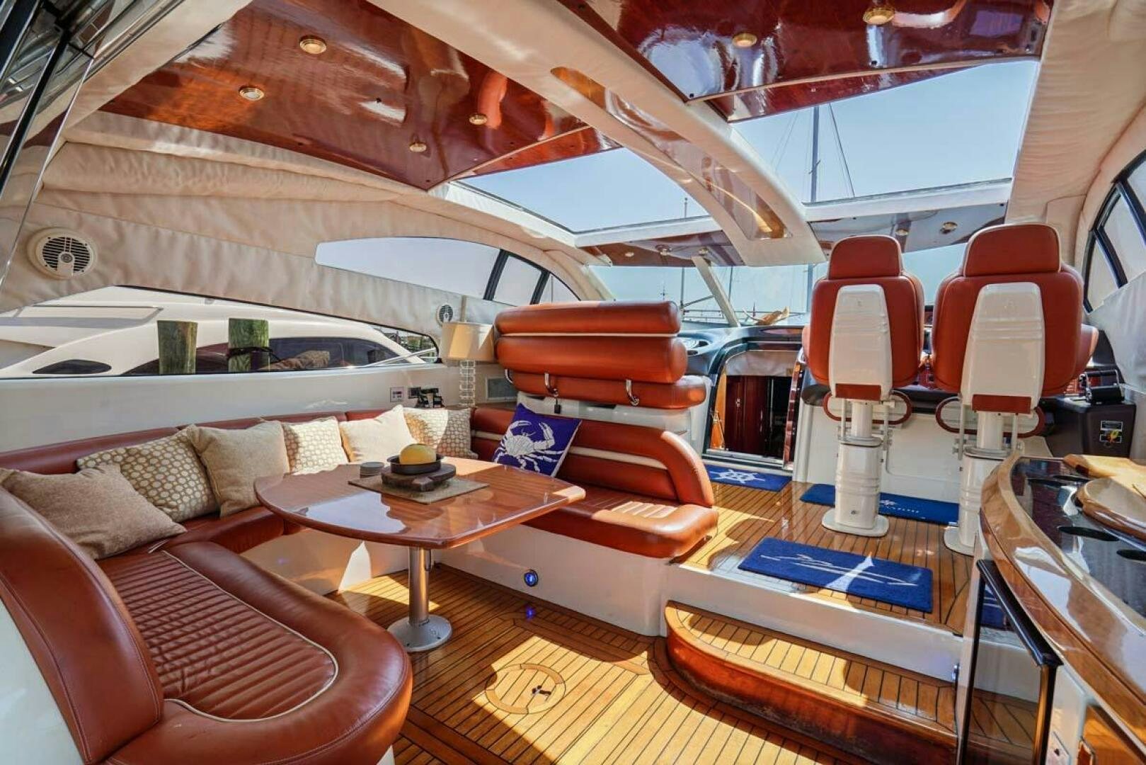 inside of a boat aboard OBSESSION Yacht for Sale