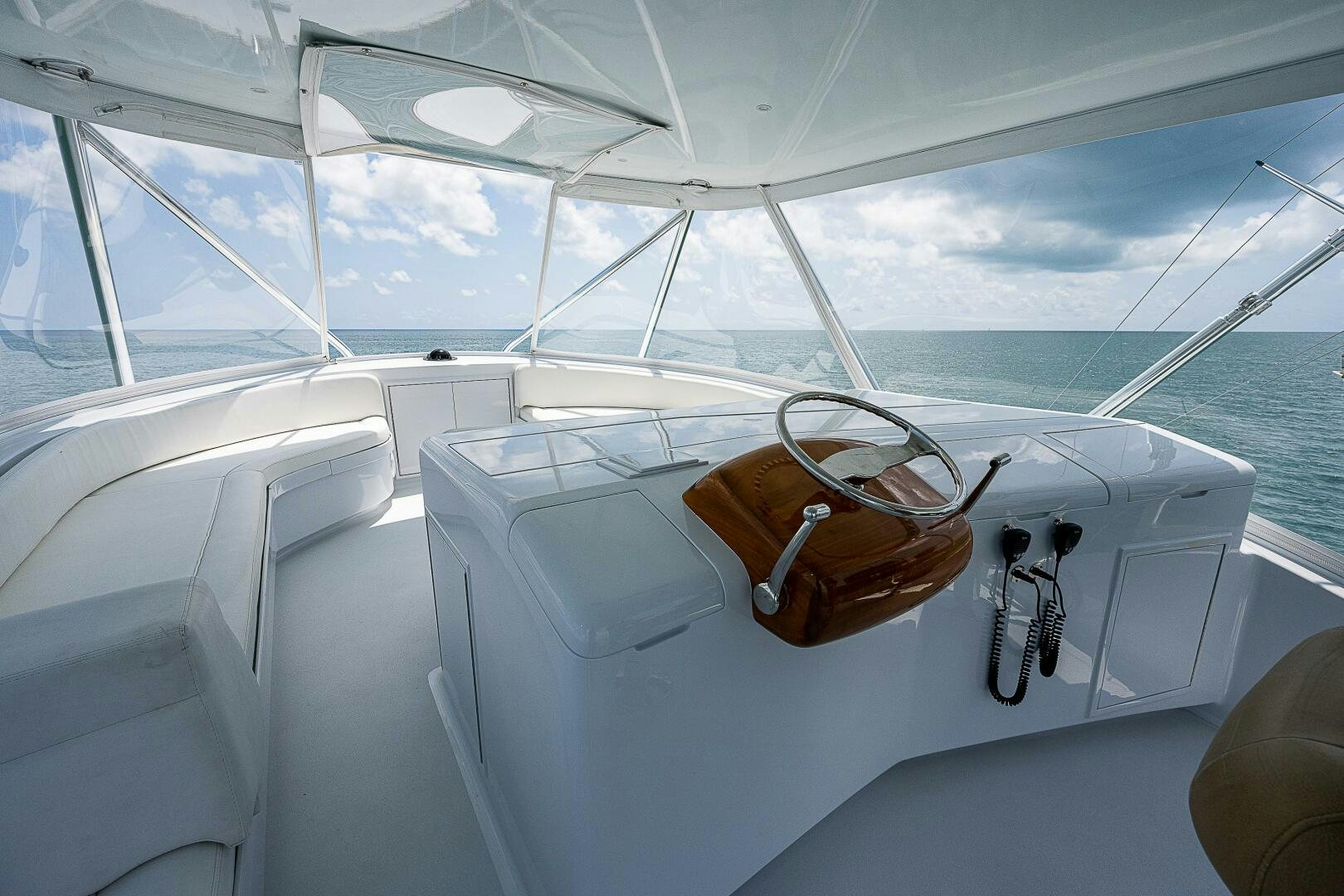 a boat with a purse on the front aboard MAXIMUS Yacht for Sale