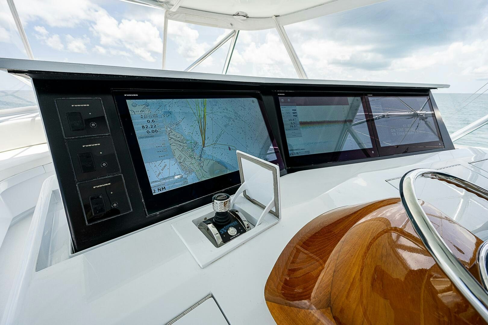 a computer on a car aboard MAXIMUS Yacht for Sale