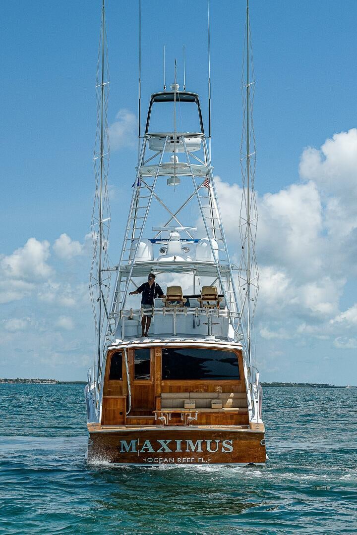 a person standing on a boat aboard MAXIMUS Yacht for Sale