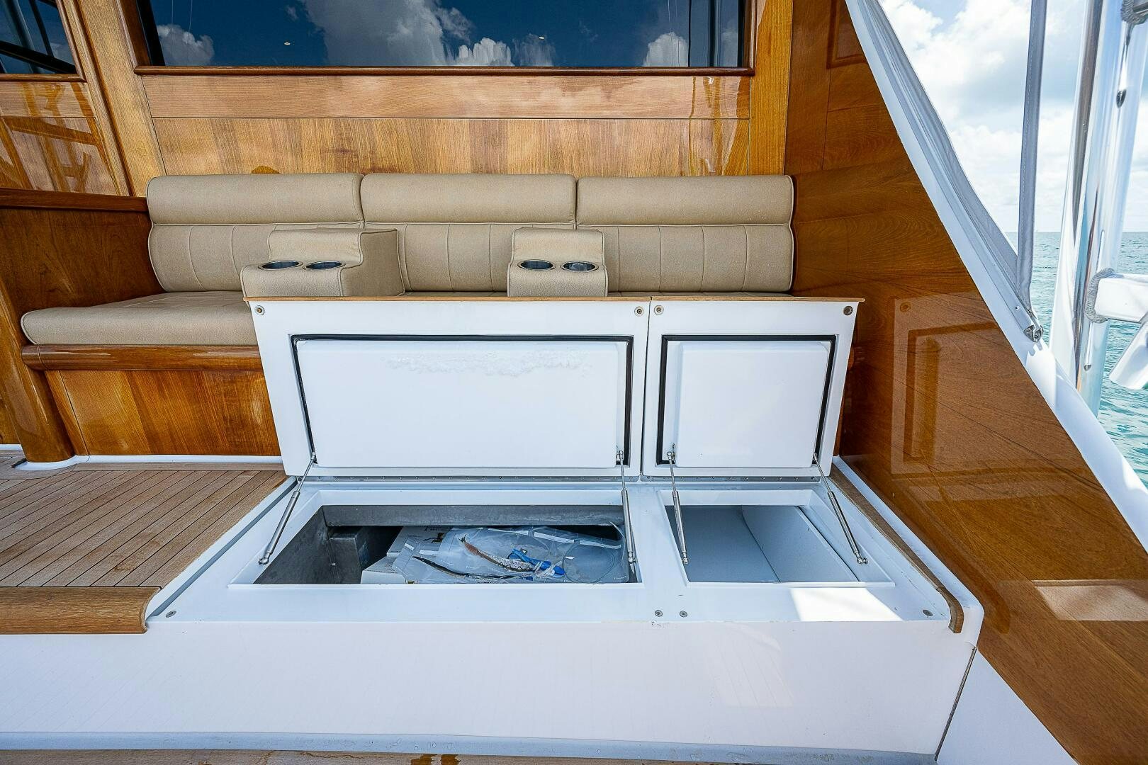 a white rectangular object with a black object on it aboard MAXIMUS Yacht for Sale