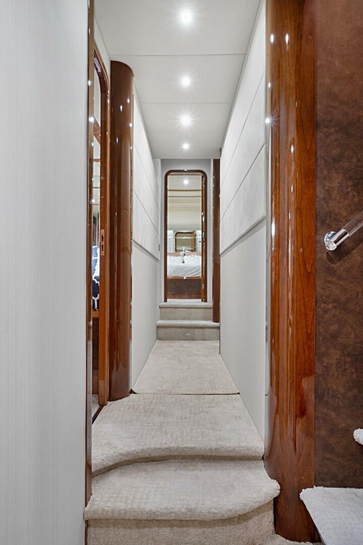 a staircase leading to a door aboard SUN ADVENTURES Yacht for Sale