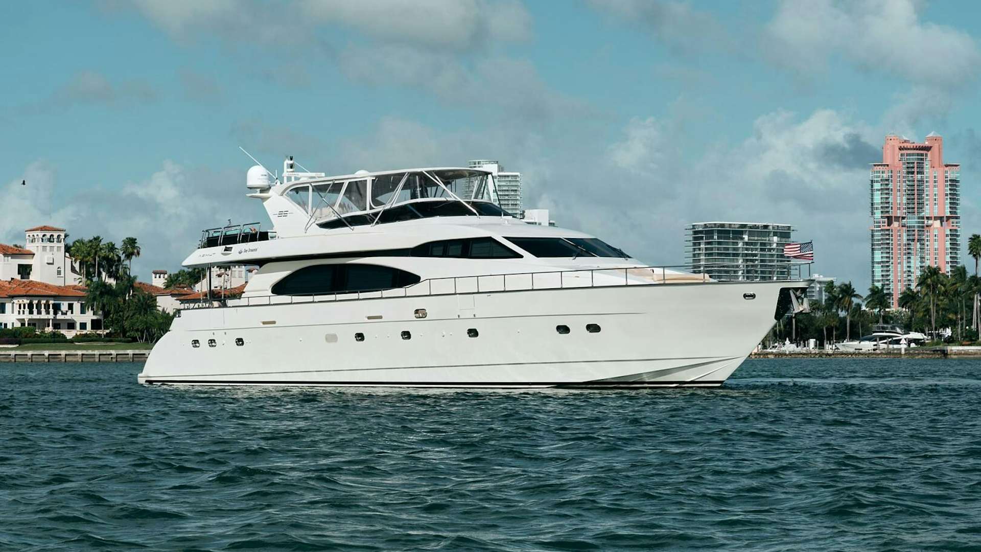 a white yacht in the water aboard DAY DREAMIN' Yacht for Sale