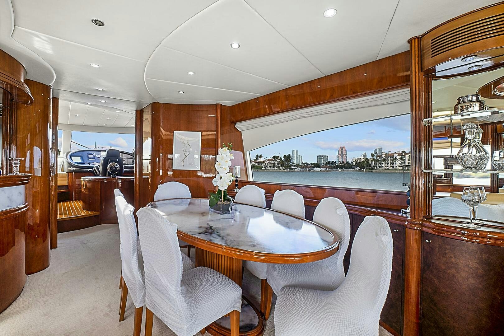 a dining table in a room aboard SUN ADVENTURES Yacht for Sale