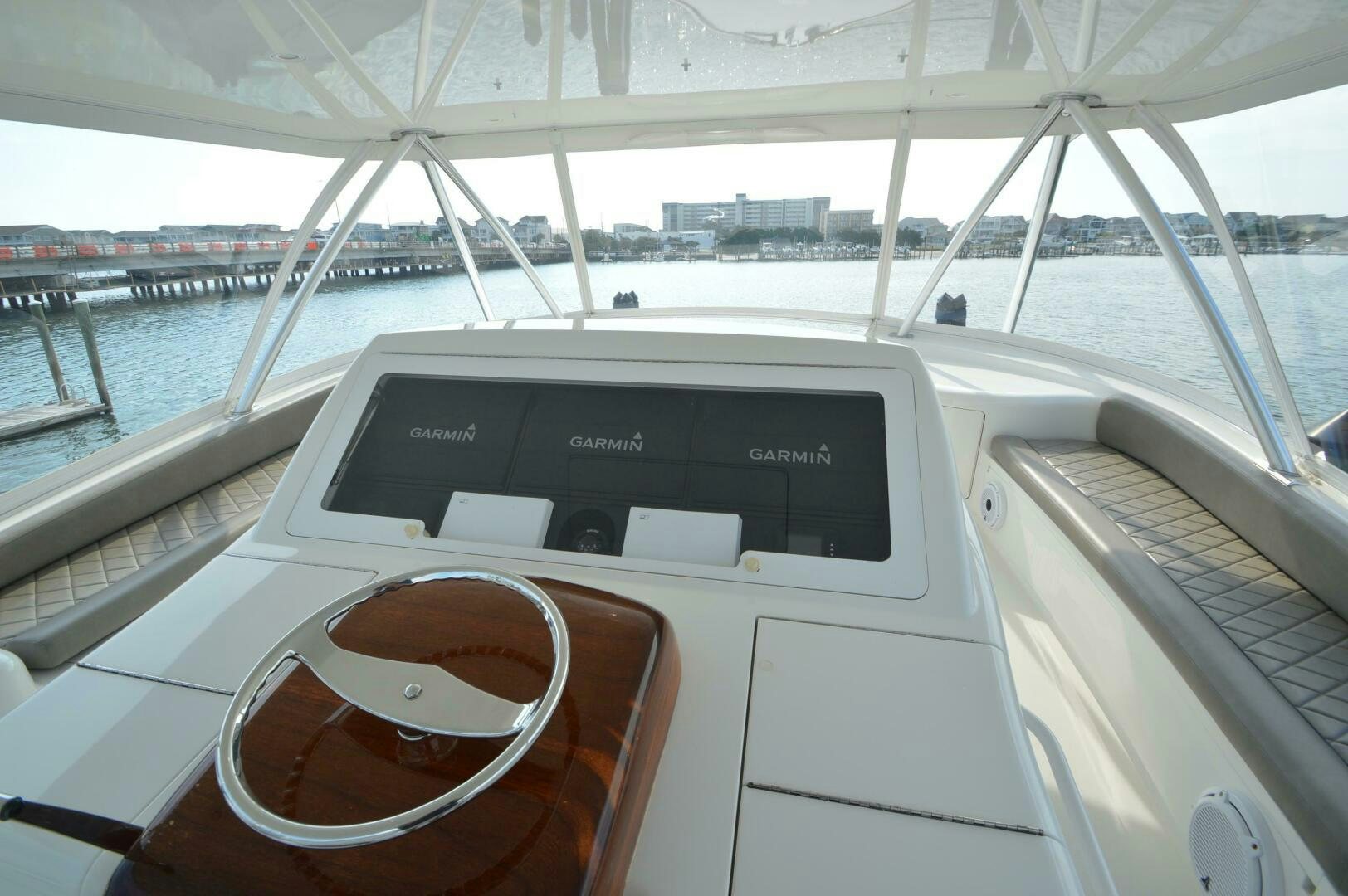 a boat on the water aboard LOW PROFILE Yacht for Sale