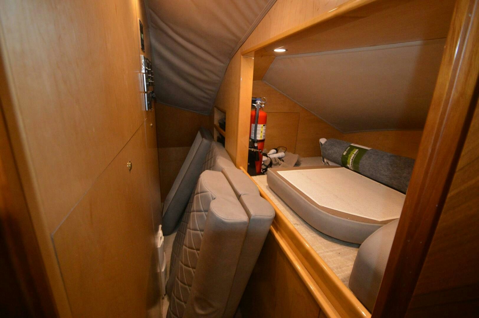 a person standing in a toilet aboard LOW PROFILE Yacht for Sale