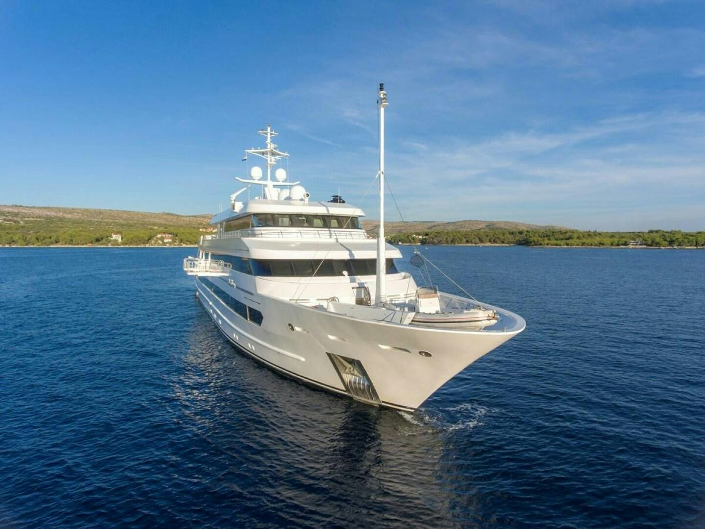 a white boat on the water aboard KATINA Yacht for Sale