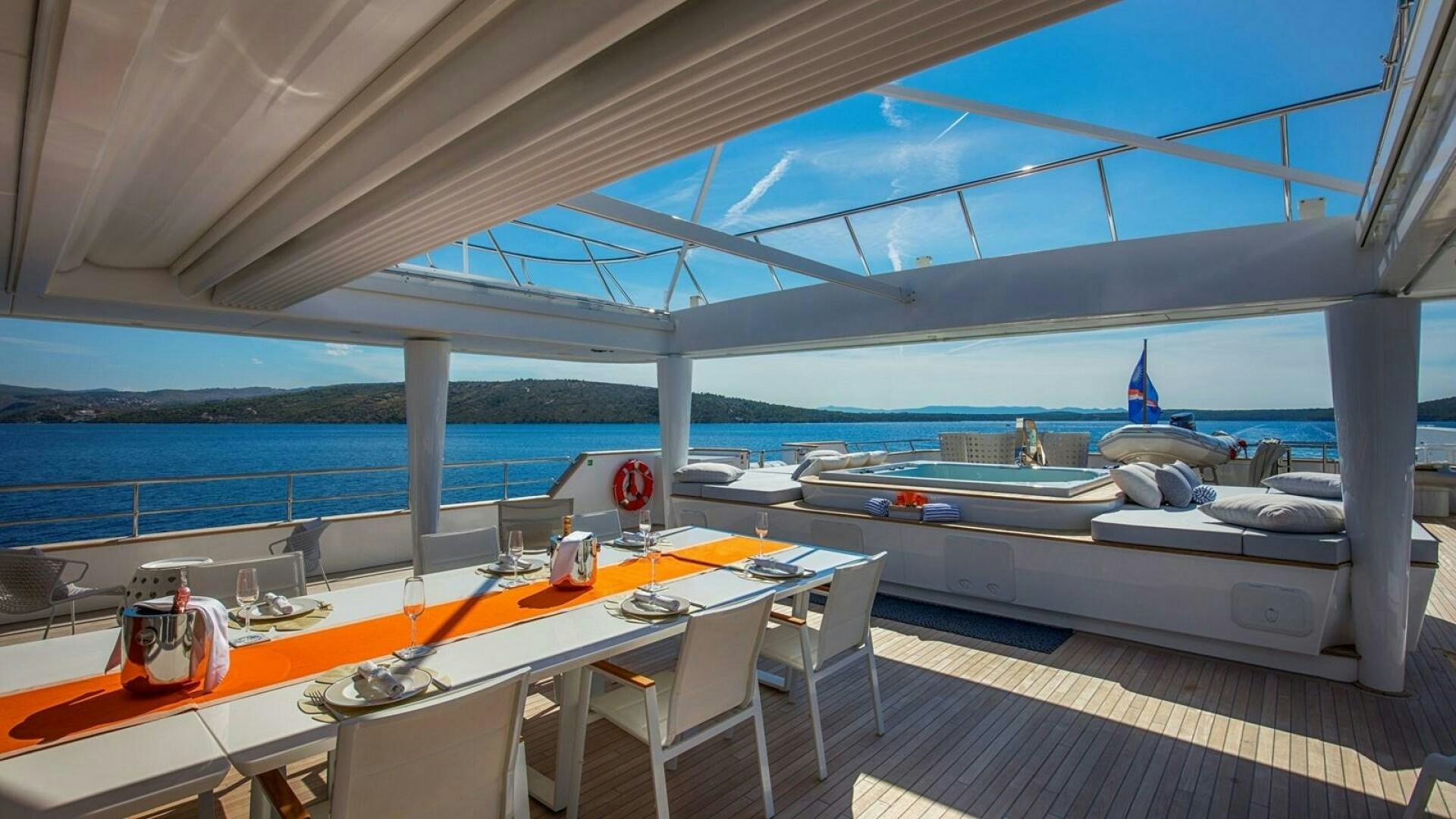 a boat on the water aboard KATINA Yacht for Sale