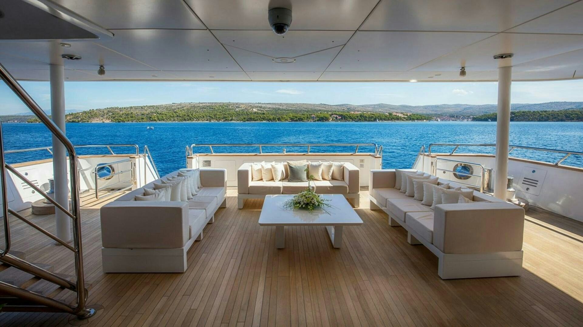 a living room with a pool aboard KATINA Yacht for Sale