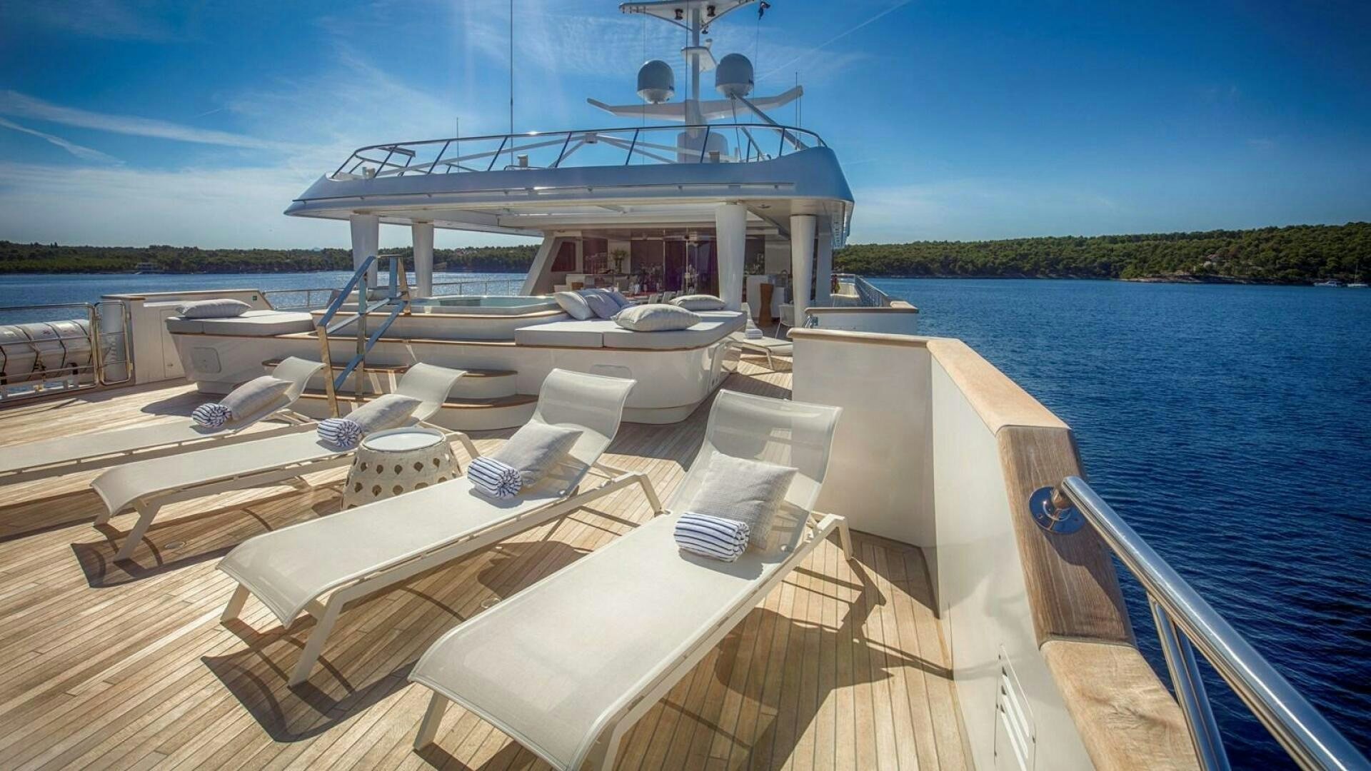 a boat on the water aboard KATINA Yacht for Sale