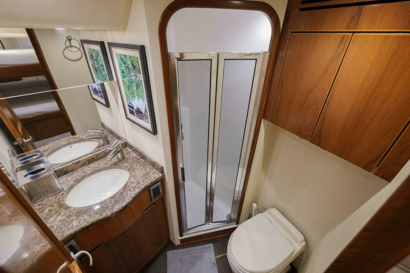 a bathroom with a sink and a bathtub aboard BAILEY'S ARK Yacht for Sale