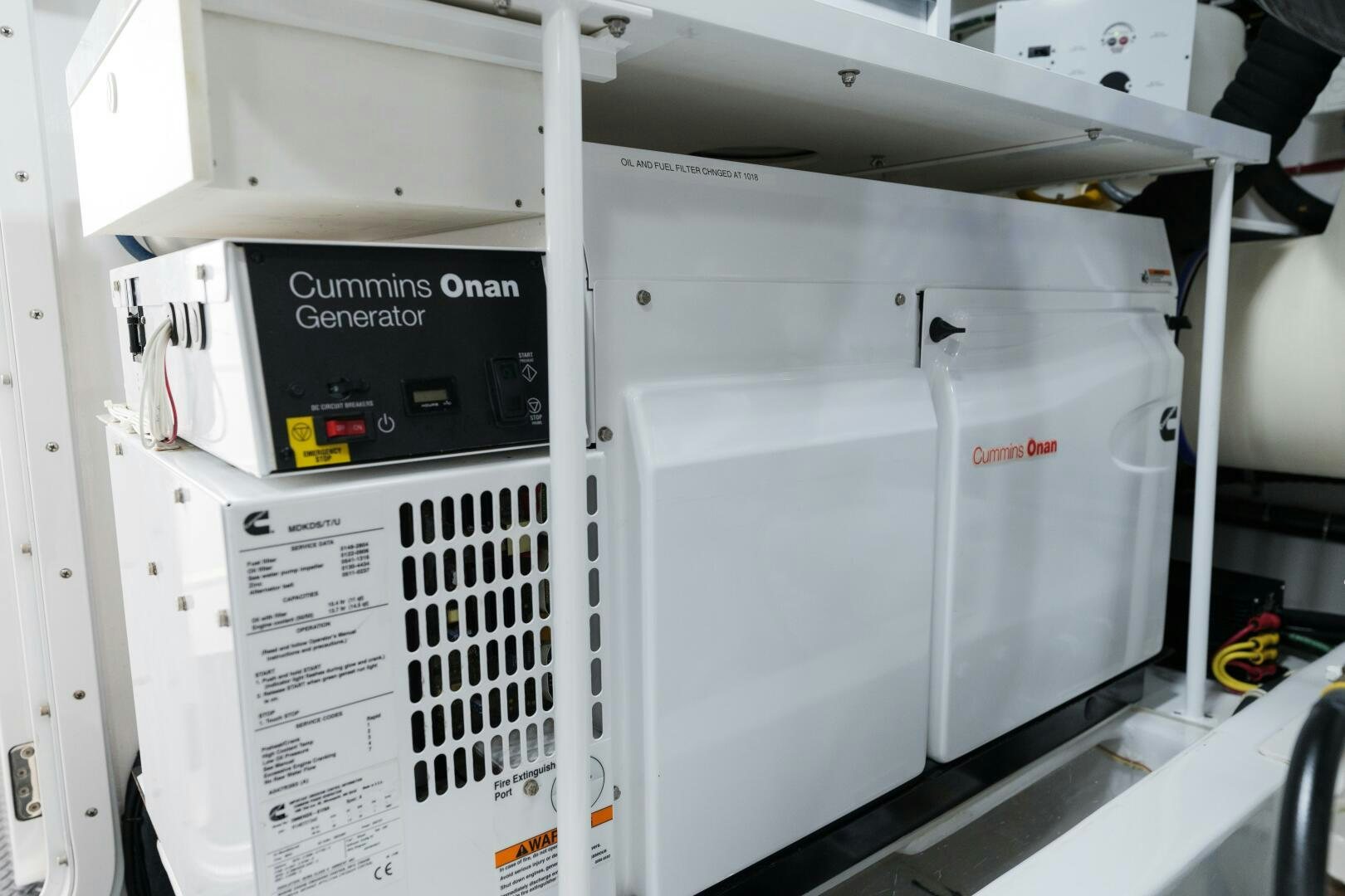 a white machine with black text aboard BAILEY'S ARK Yacht for Sale