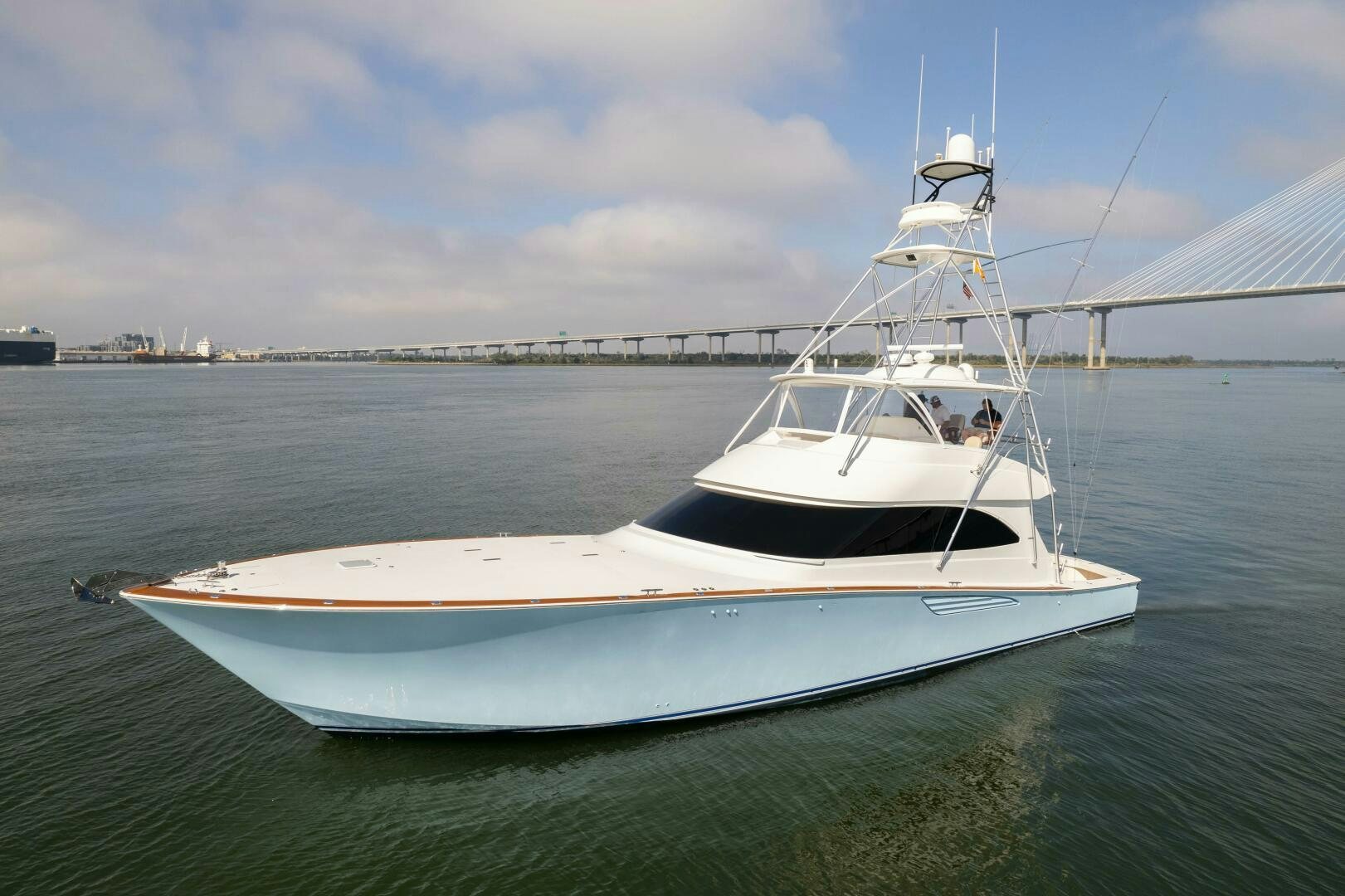 a white boat on the water aboard BAILEY'S ARK Yacht for Sale