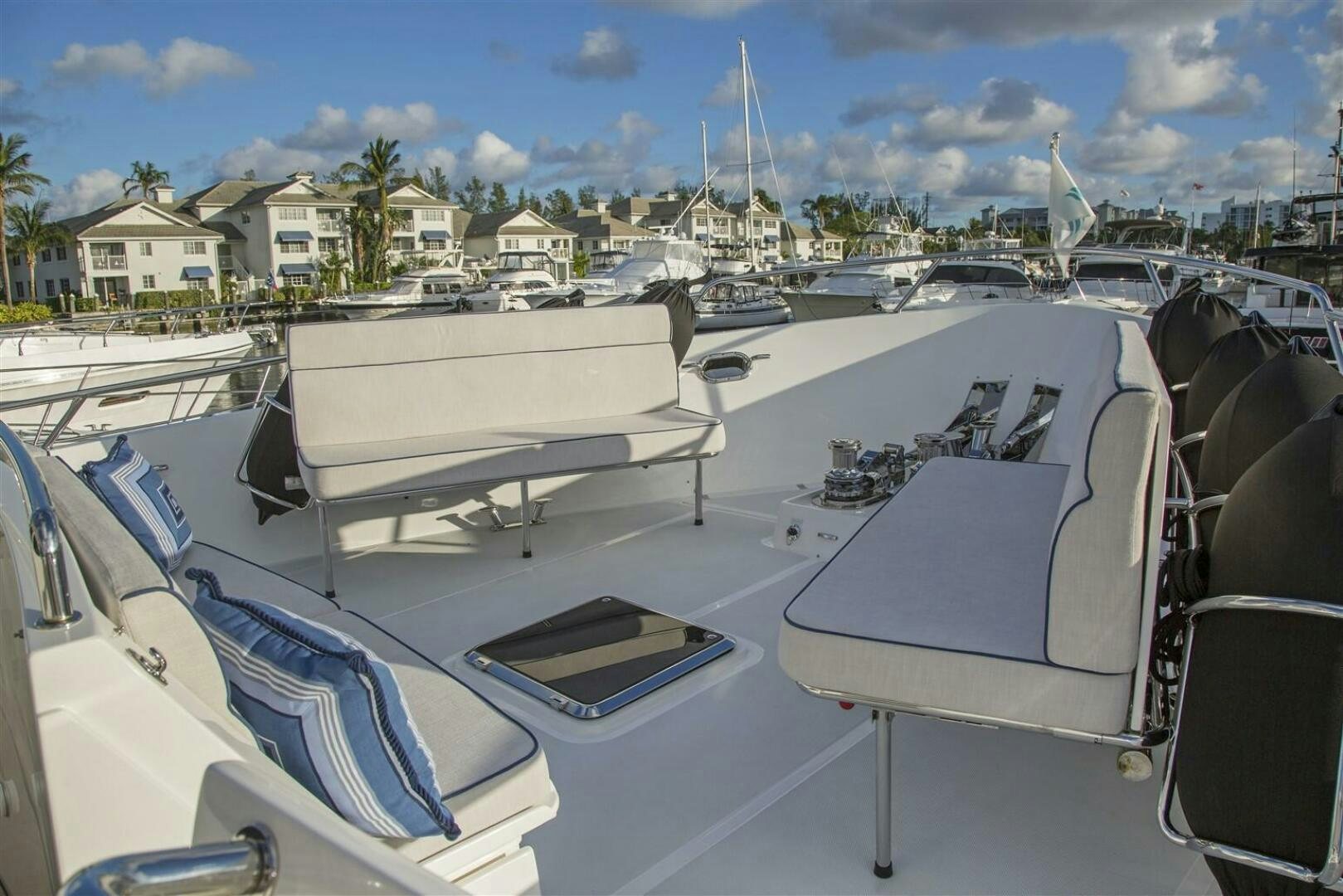 a group of boats in a harbor aboard INSIGNIA Yacht for Sale