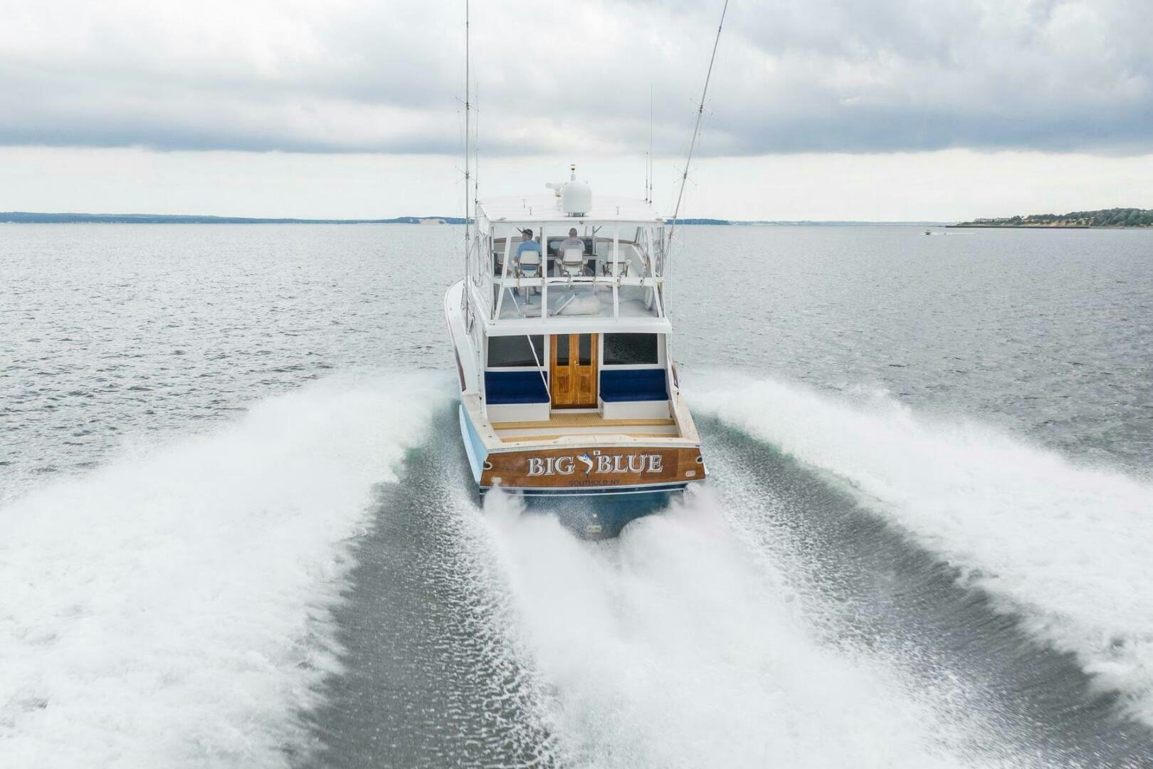 a boat on the water aboard BIG BLUE Yacht for Sale