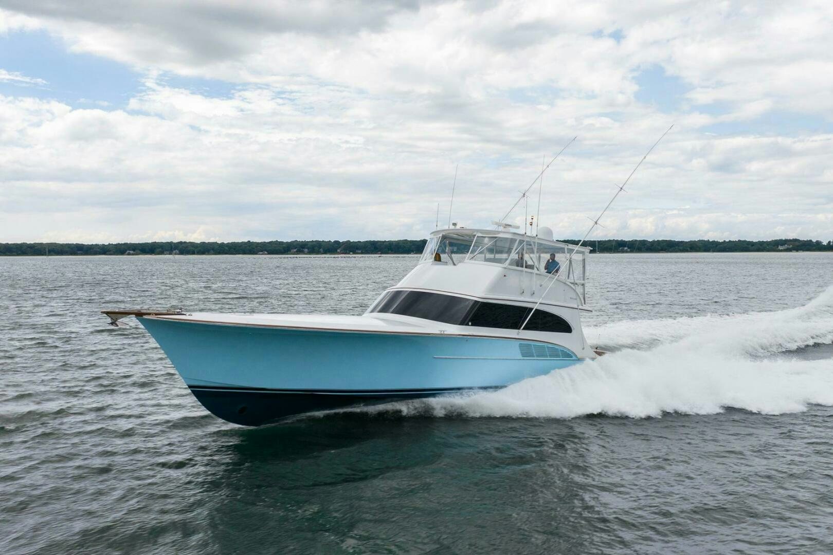 a boat on the water aboard BIG BLUE Yacht for Sale