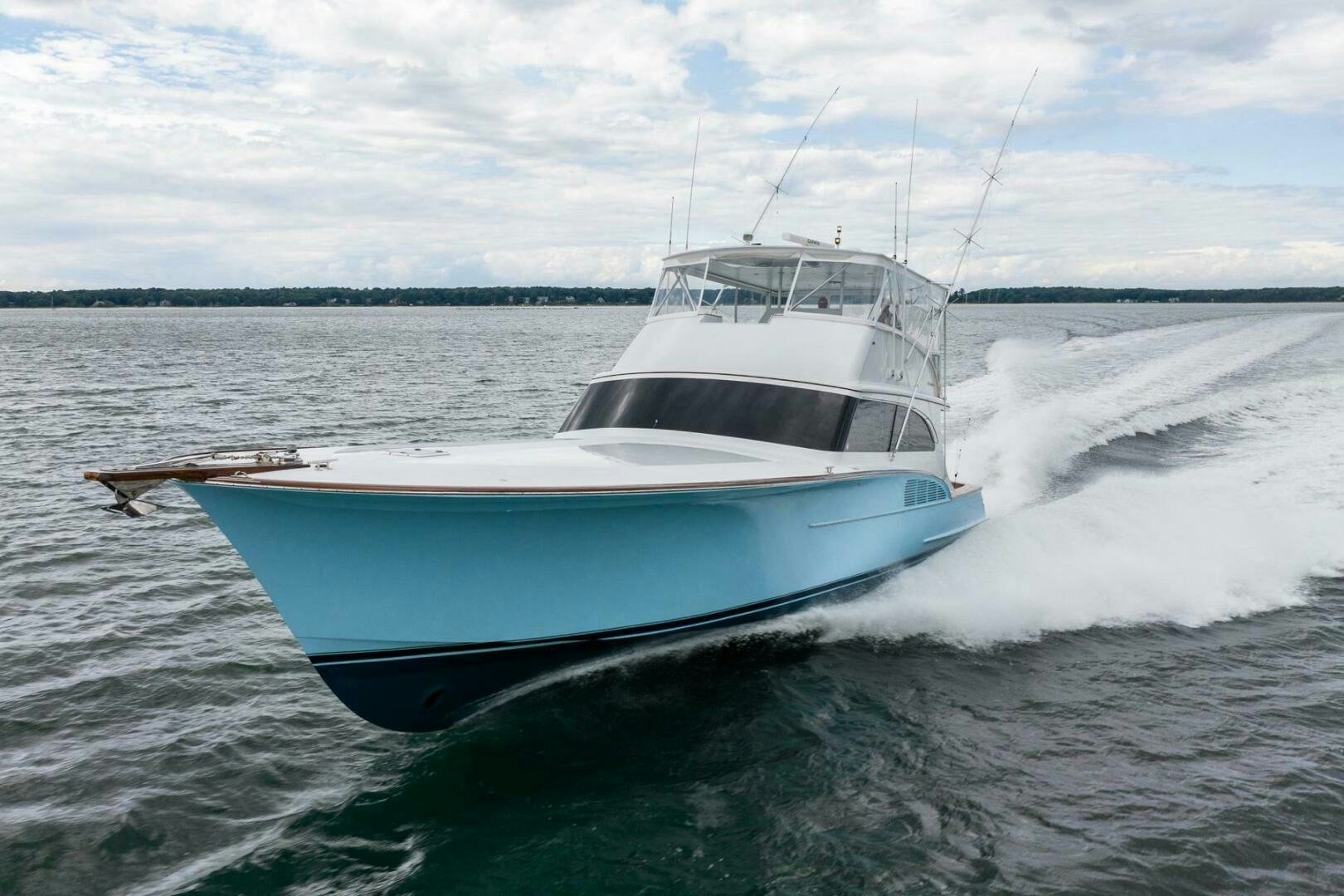 a boat on the water aboard BIG BLUE Yacht for Sale