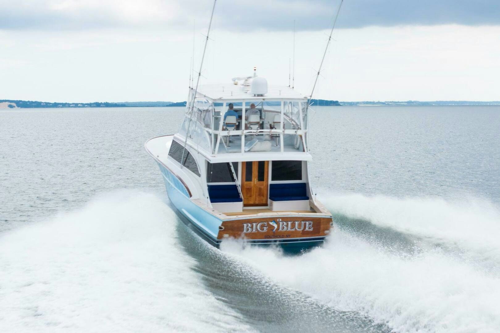 a boat on the water aboard BIG BLUE Yacht for Sale