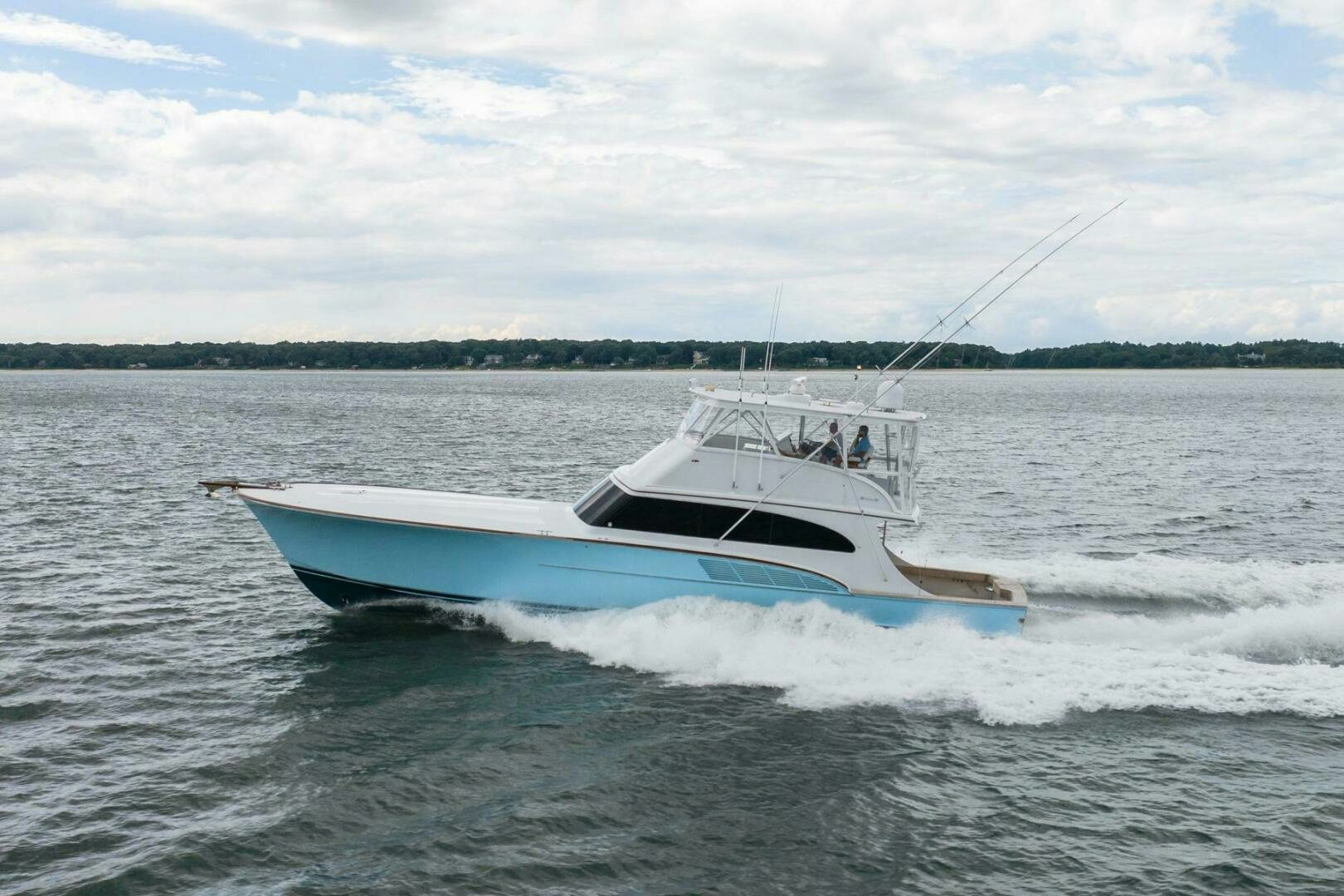 a boat on the water aboard BIG BLUE Yacht for Sale