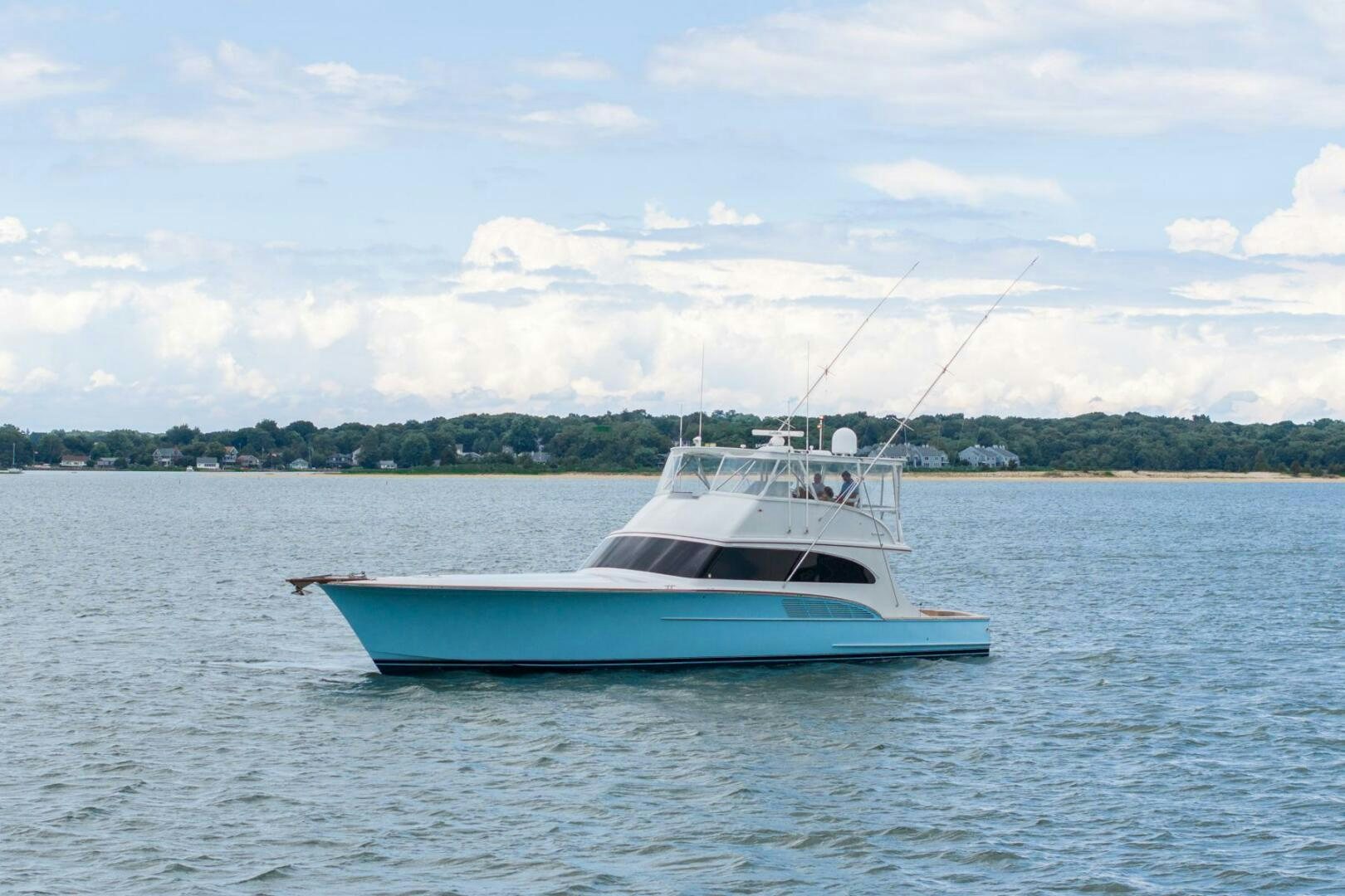 a boat on the water aboard BIG BLUE Yacht for Sale