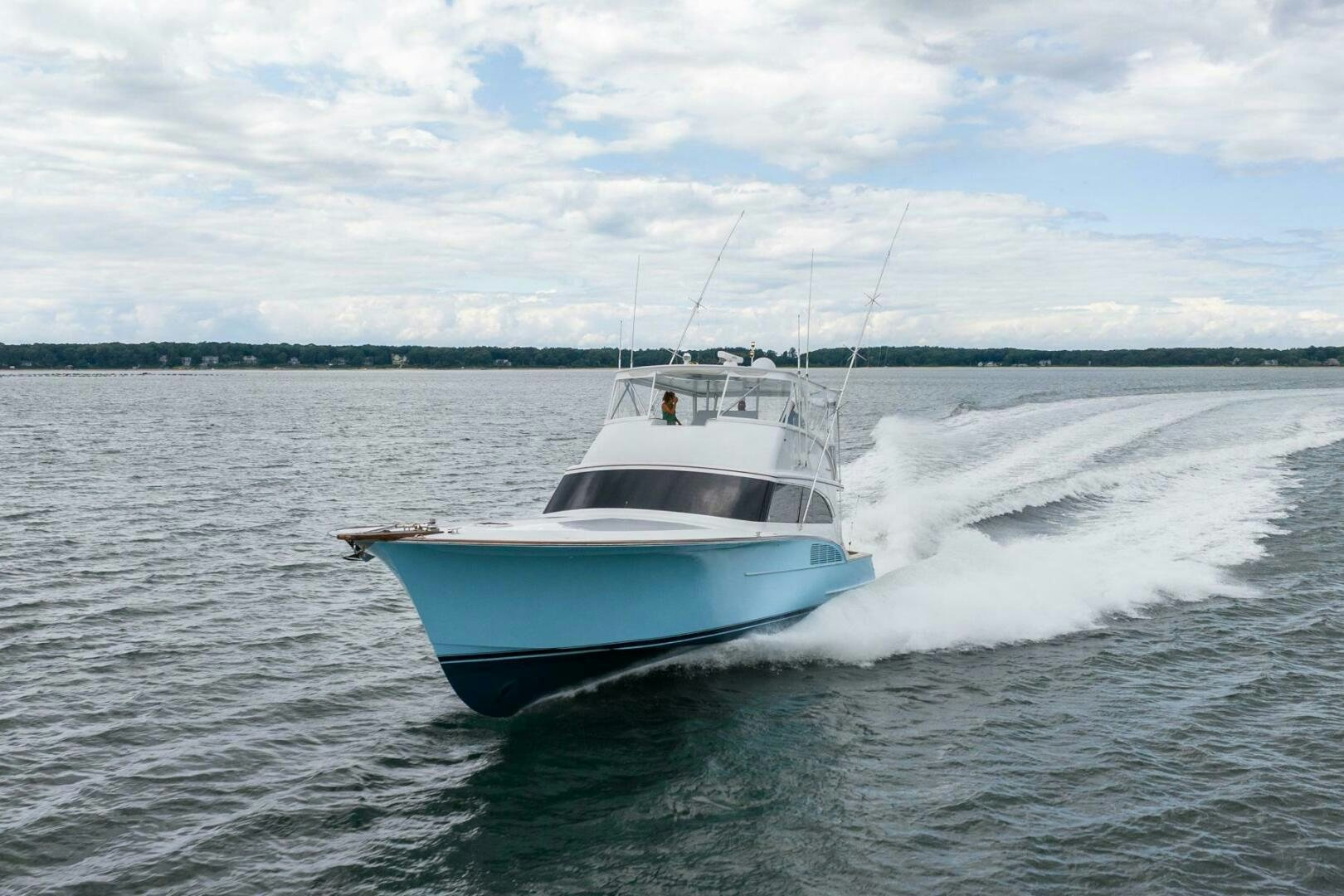 a boat on the water aboard BIG BLUE Yacht for Sale