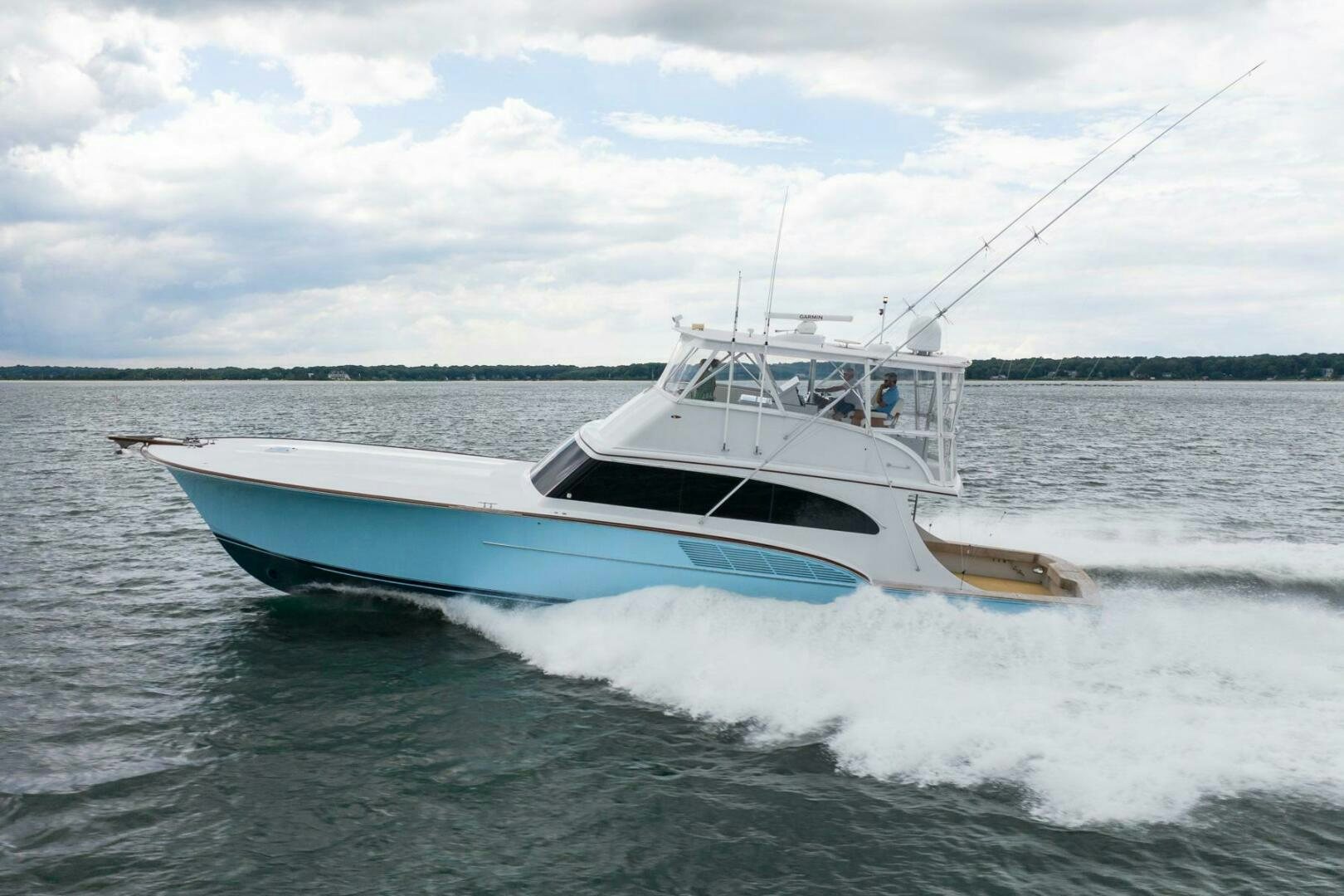 a boat on the water aboard BIG BLUE Yacht for Sale