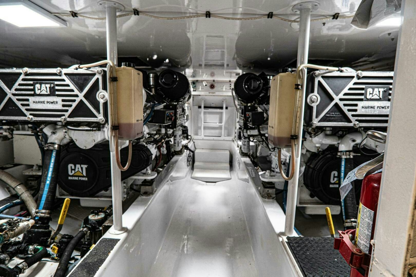 a large machine with large pipes aboard BIG BLUE Yacht for Sale