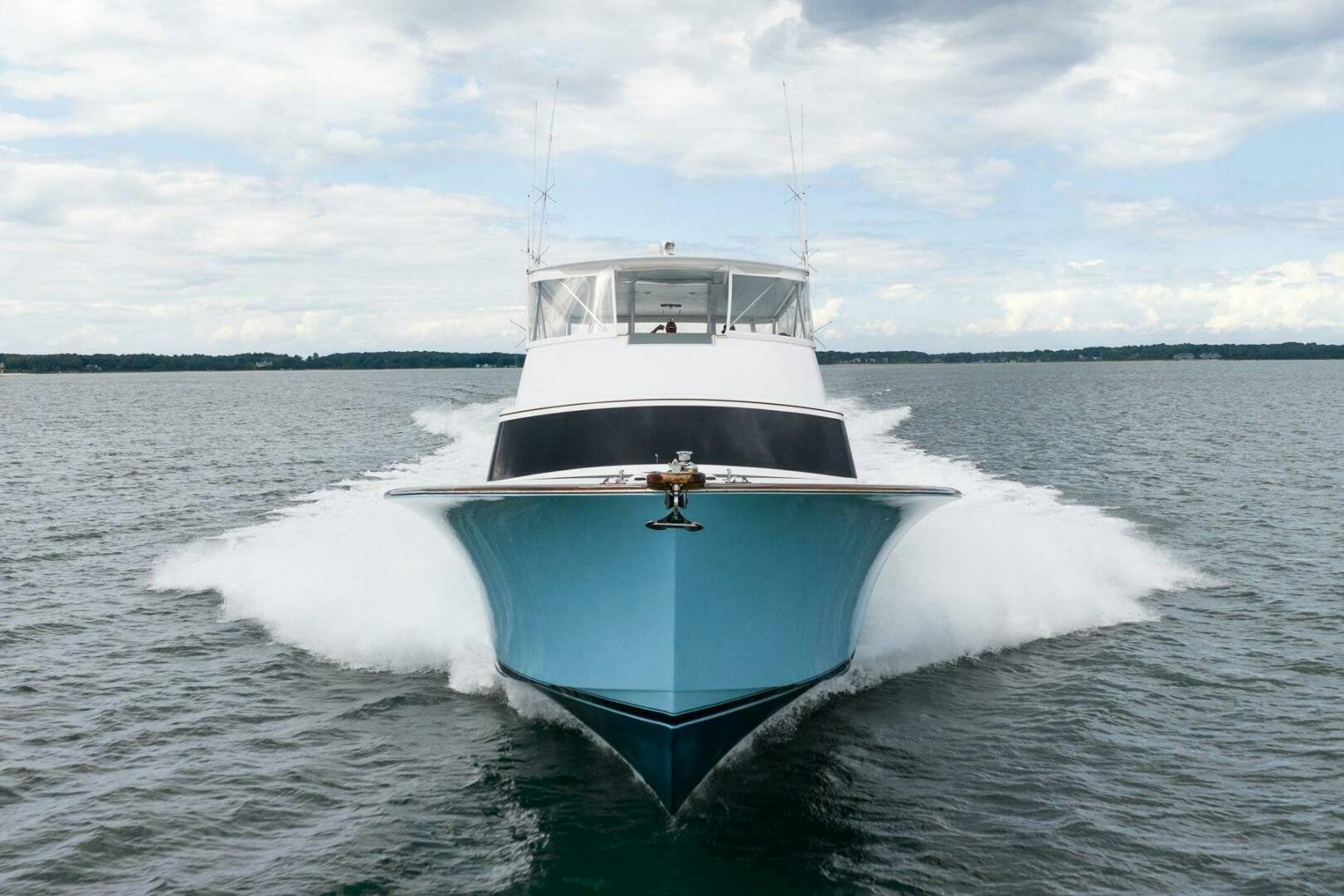 a boat on the water aboard BIG BLUE Yacht for Sale
