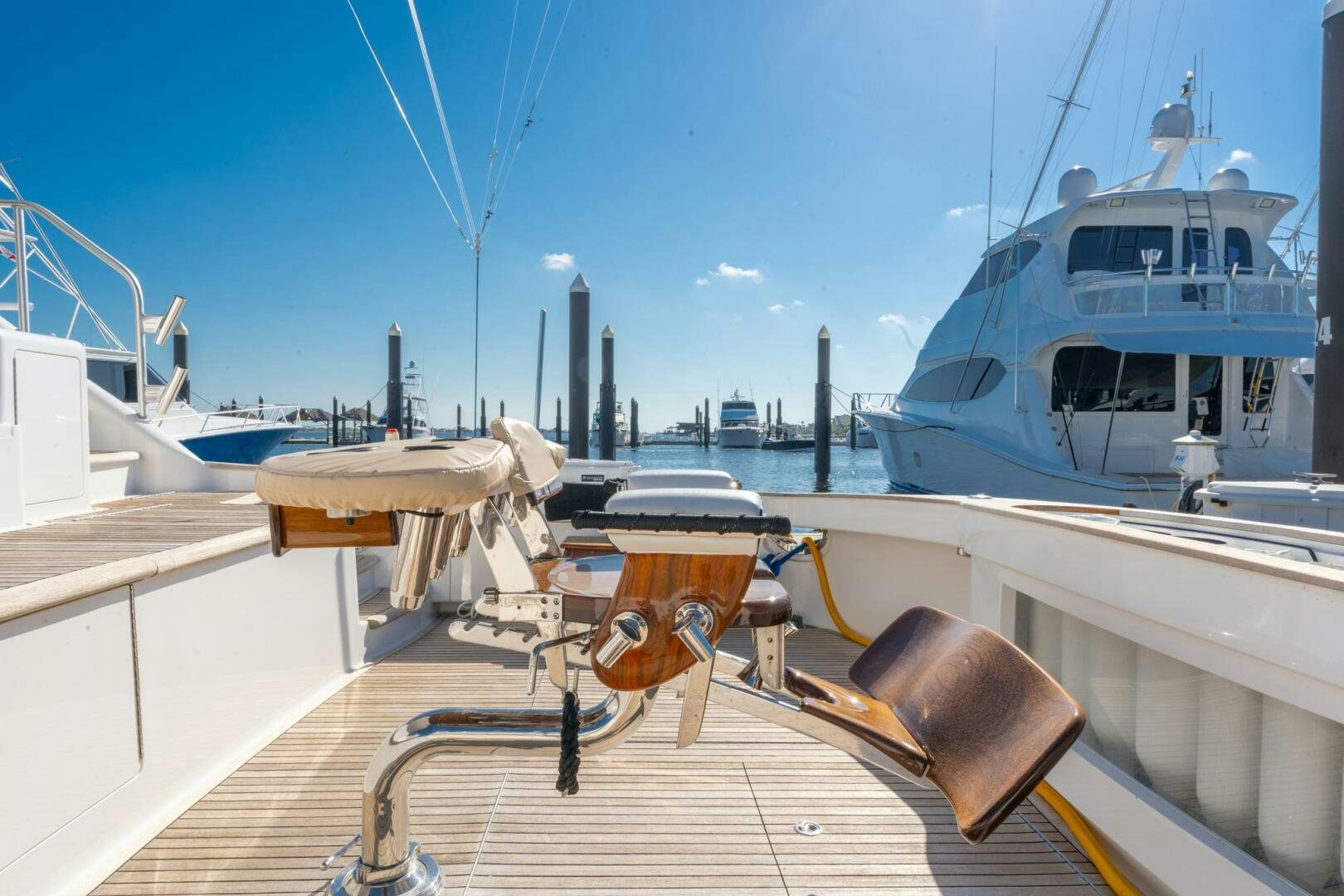 a boat docked at a pier aboard HIGH COTTON Yacht for Sale