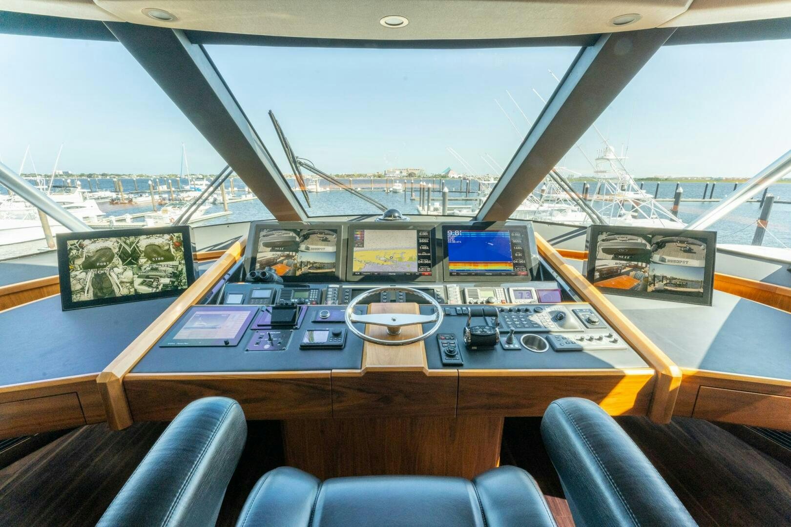 inside of a vehicle aboard HIGH COTTON Yacht for Sale