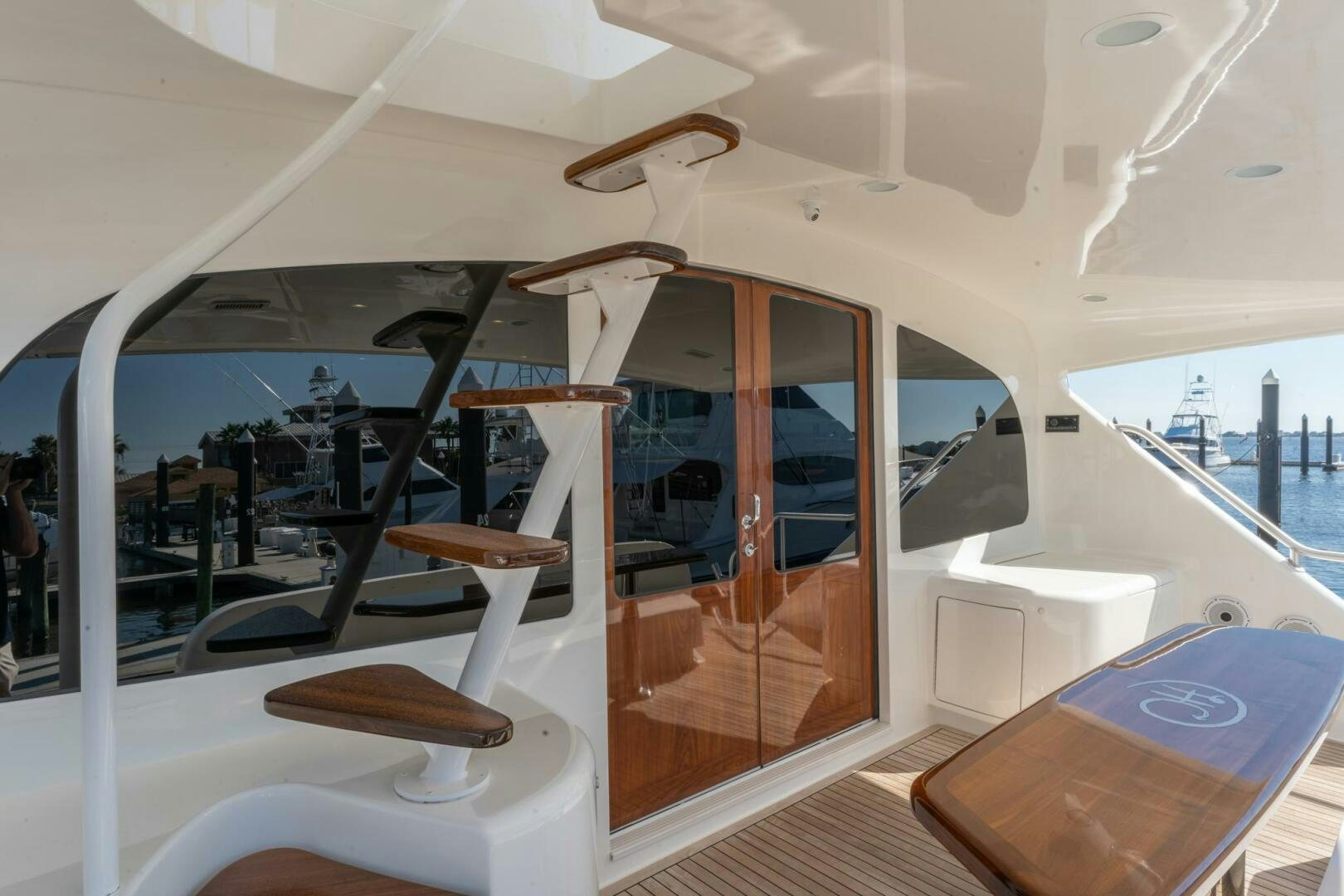 a boat with a wood frame aboard HIGH COTTON Yacht for Sale