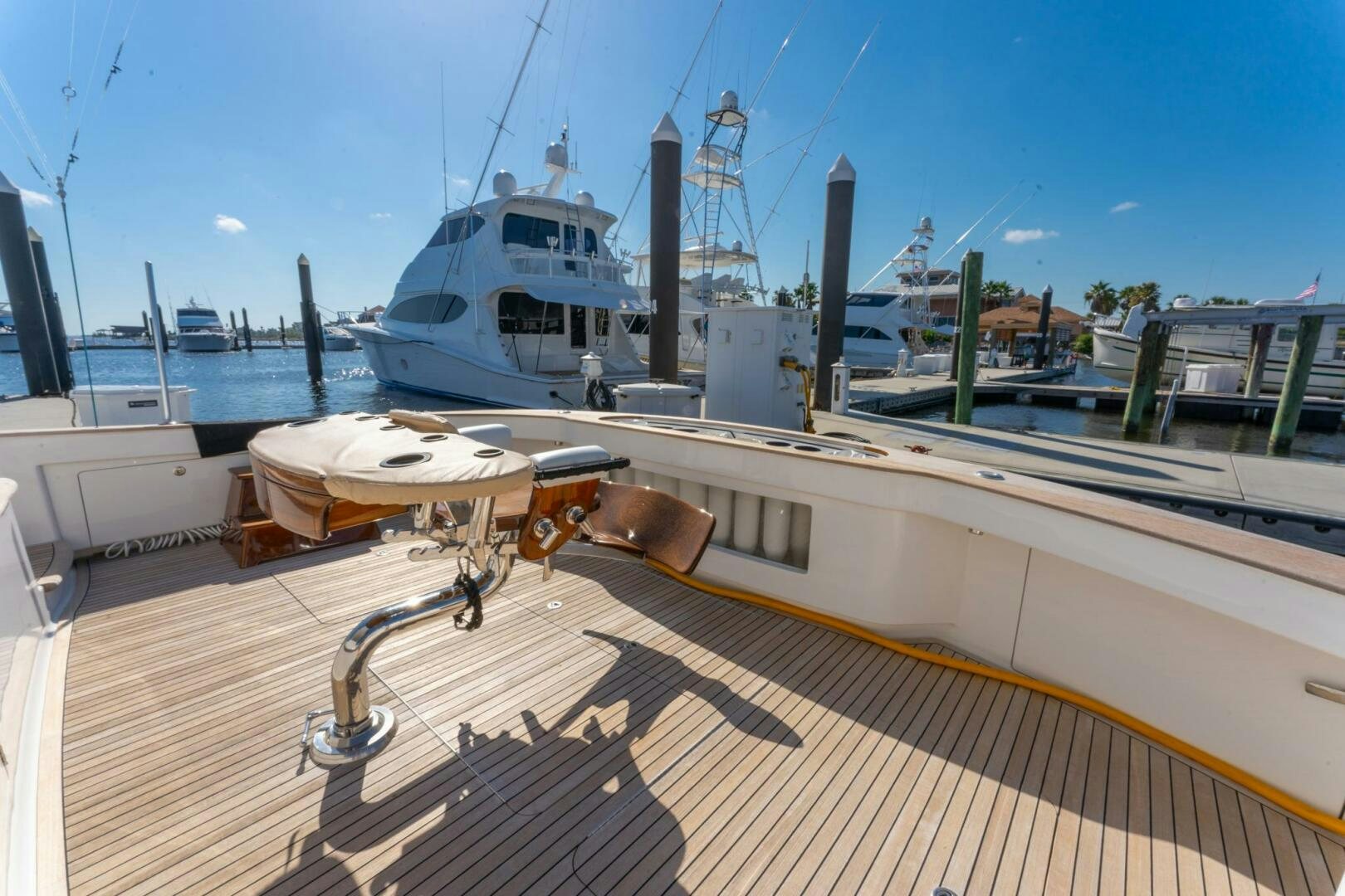 a boat docked at a pier aboard HIGH COTTON Yacht for Sale