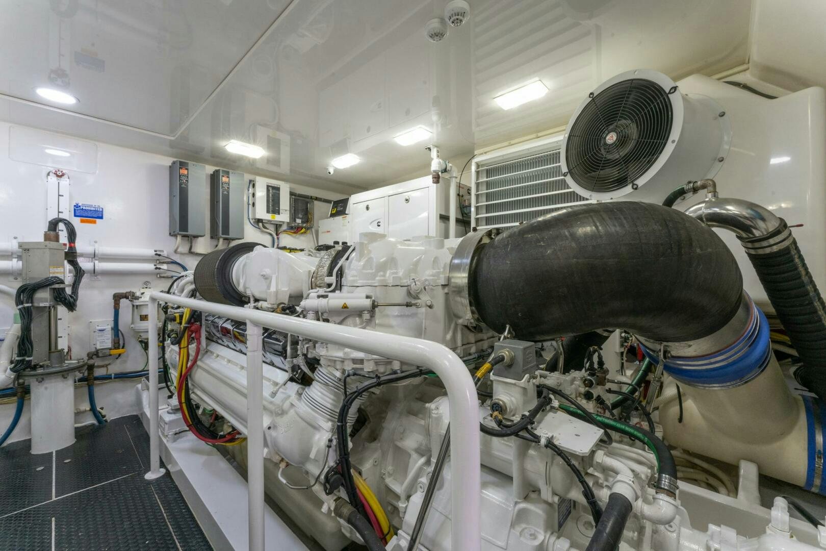 a machine with pipes aboard HIGH COTTON Yacht for Sale
