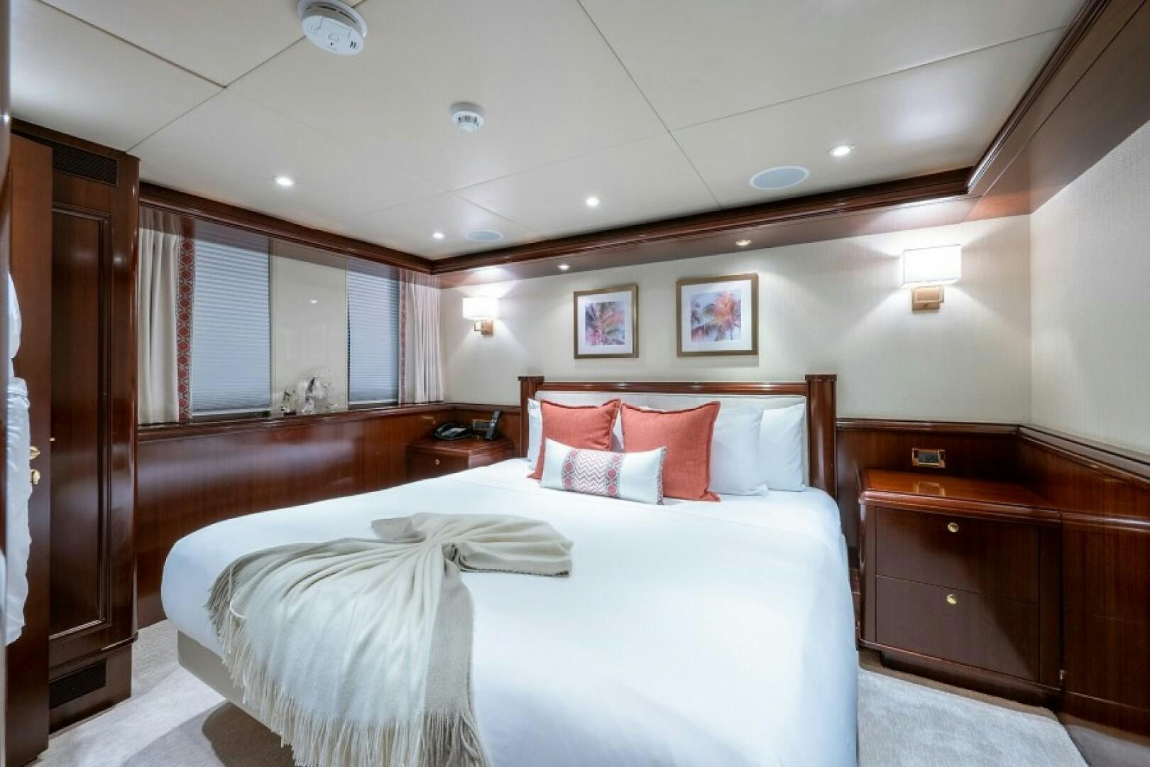 a room with two beds aboard STARSHIP Yacht for Sale
