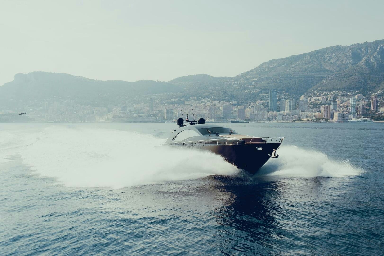a boat on the water aboard BLACK ROCK Yacht for Sale