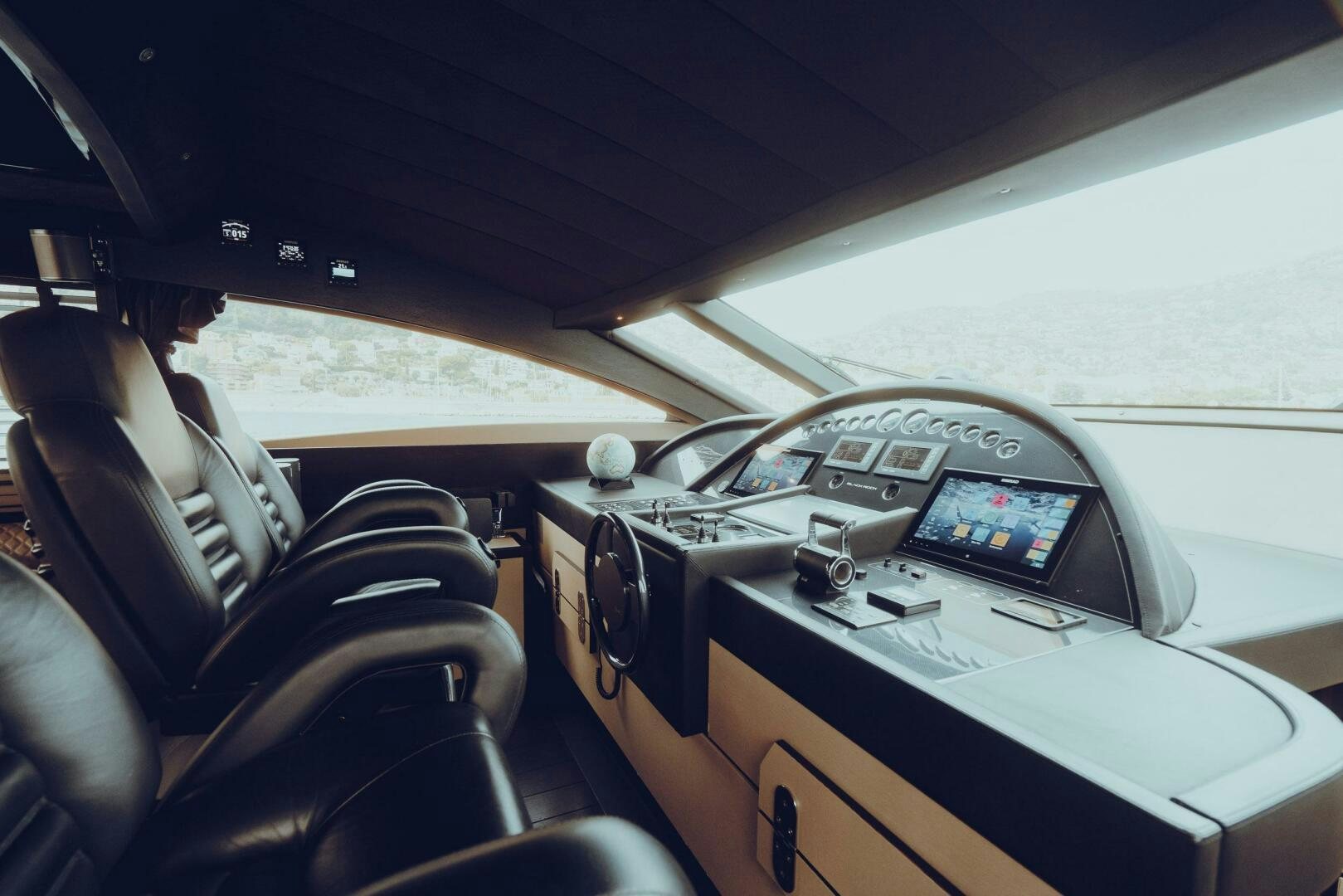 the cockpit of a plane aboard BLACK ROCK Yacht for Sale