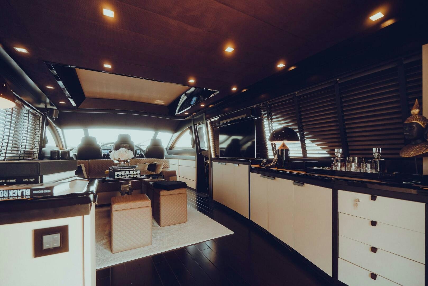 a room with a counter and a sink aboard BLACK ROCK Yacht for Sale