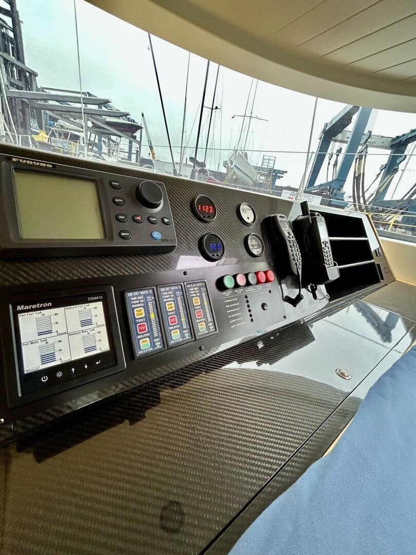 a control panel of a ship aboard LADY K Yacht for Sale