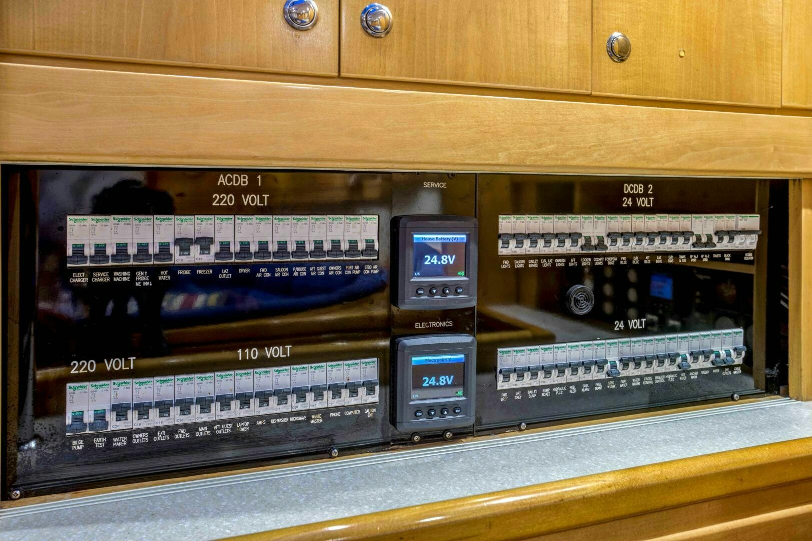 a group of electronic devices aboard LADY K Yacht for Sale