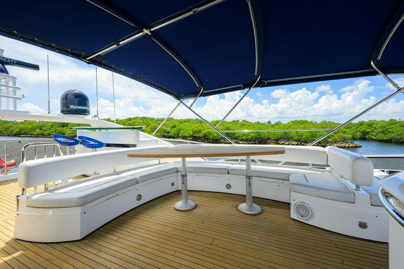 a boat on a deck aboard THE SHI Yacht for Sale