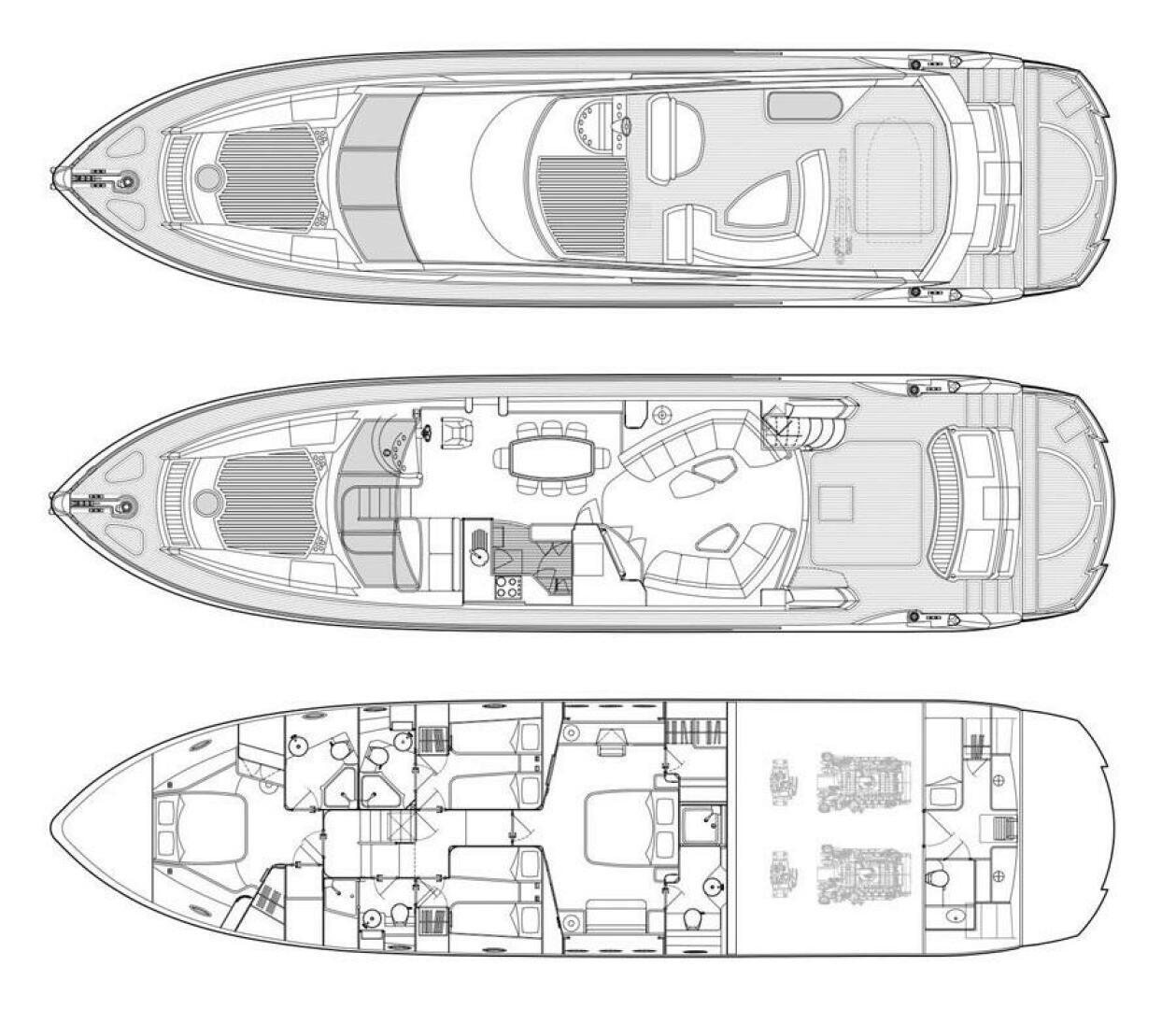 diagram, engineering drawing aboard THE SHI Yacht for Sale