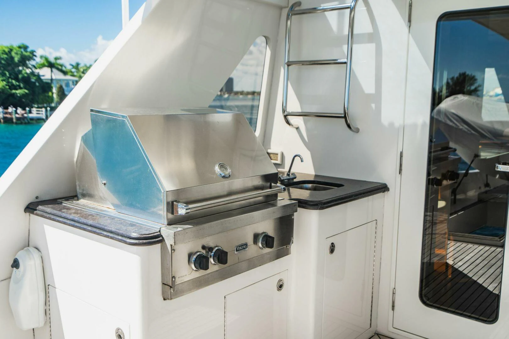 a large white machine aboard MOONSHOT Yacht for Sale