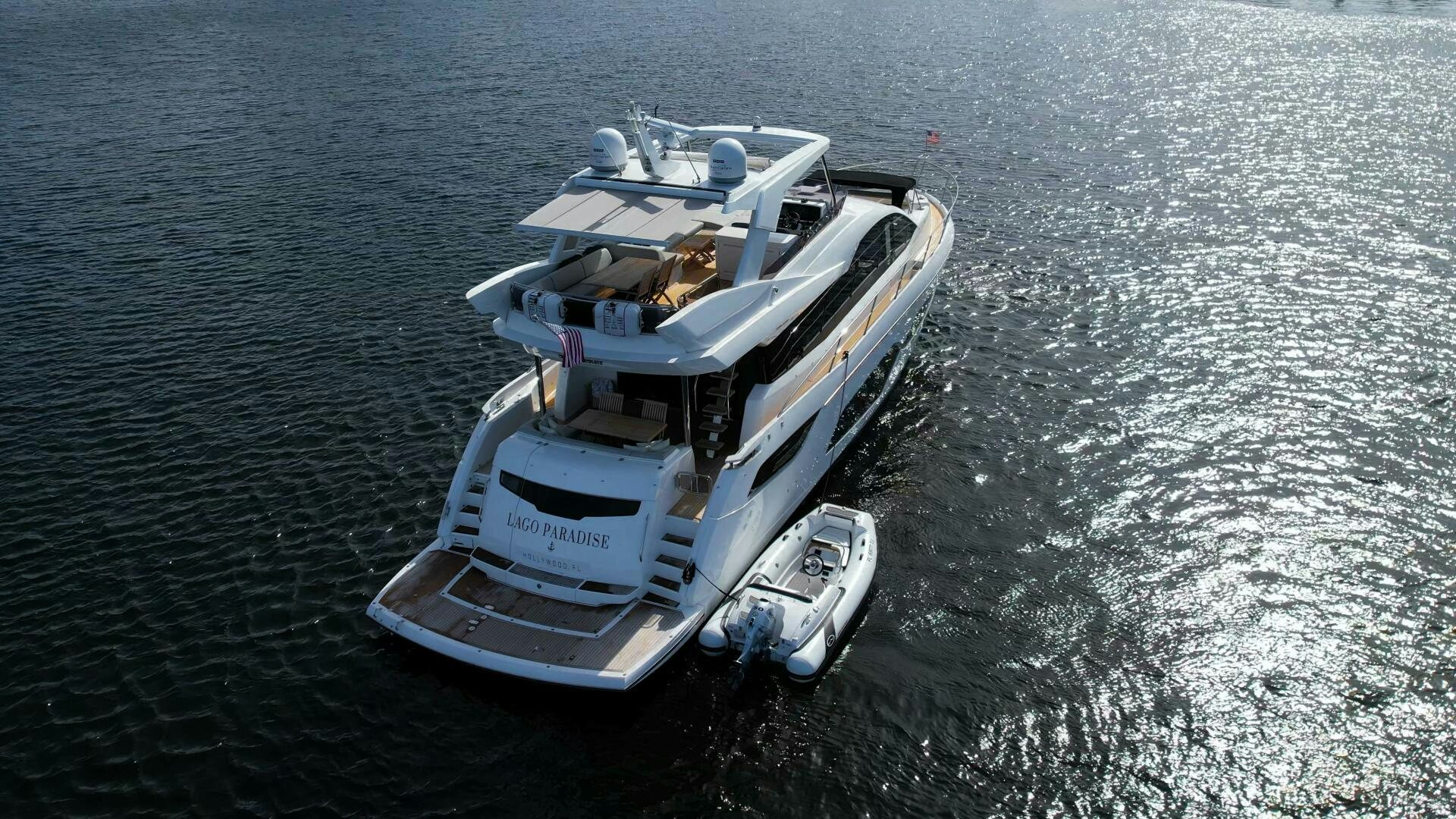 a boat in the water aboard LAGO PARADISE Yacht for Sale