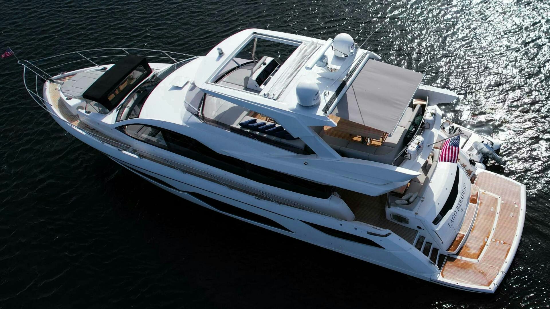 a space shuttle on a launch pad aboard LAGO PARADISE Yacht for Sale