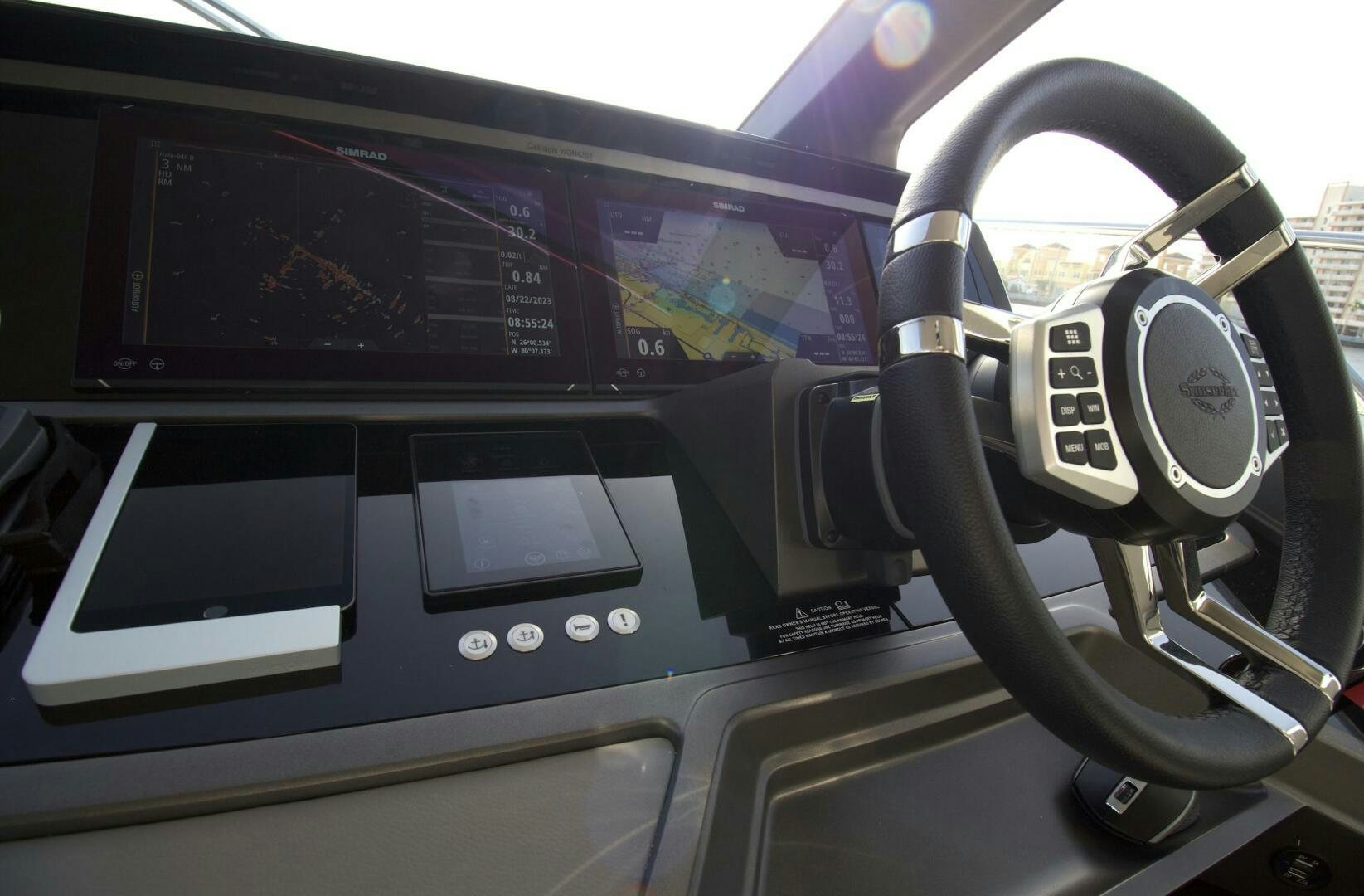 the inside of a car aboard LAGO PARADISE Yacht for Sale