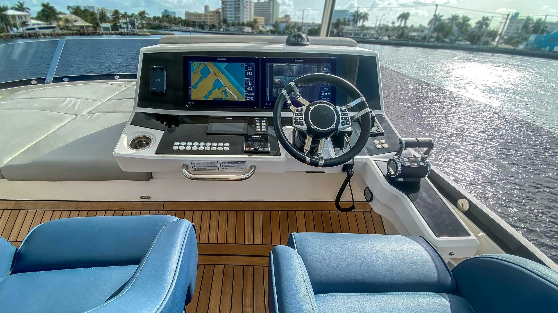 a dashboard of a car aboard LAGO PARADISE Yacht for Sale