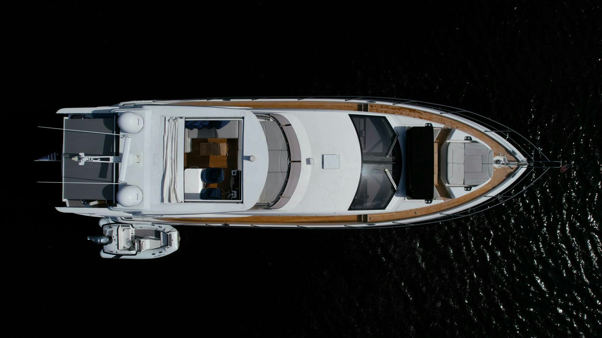 a white and gold train aboard LAGO PARADISE Yacht for Sale