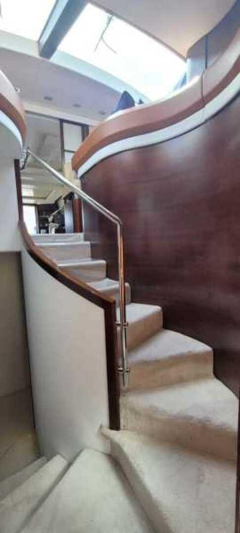stairs leading up to a room aboard MINIMAL RISK Yacht for Sale