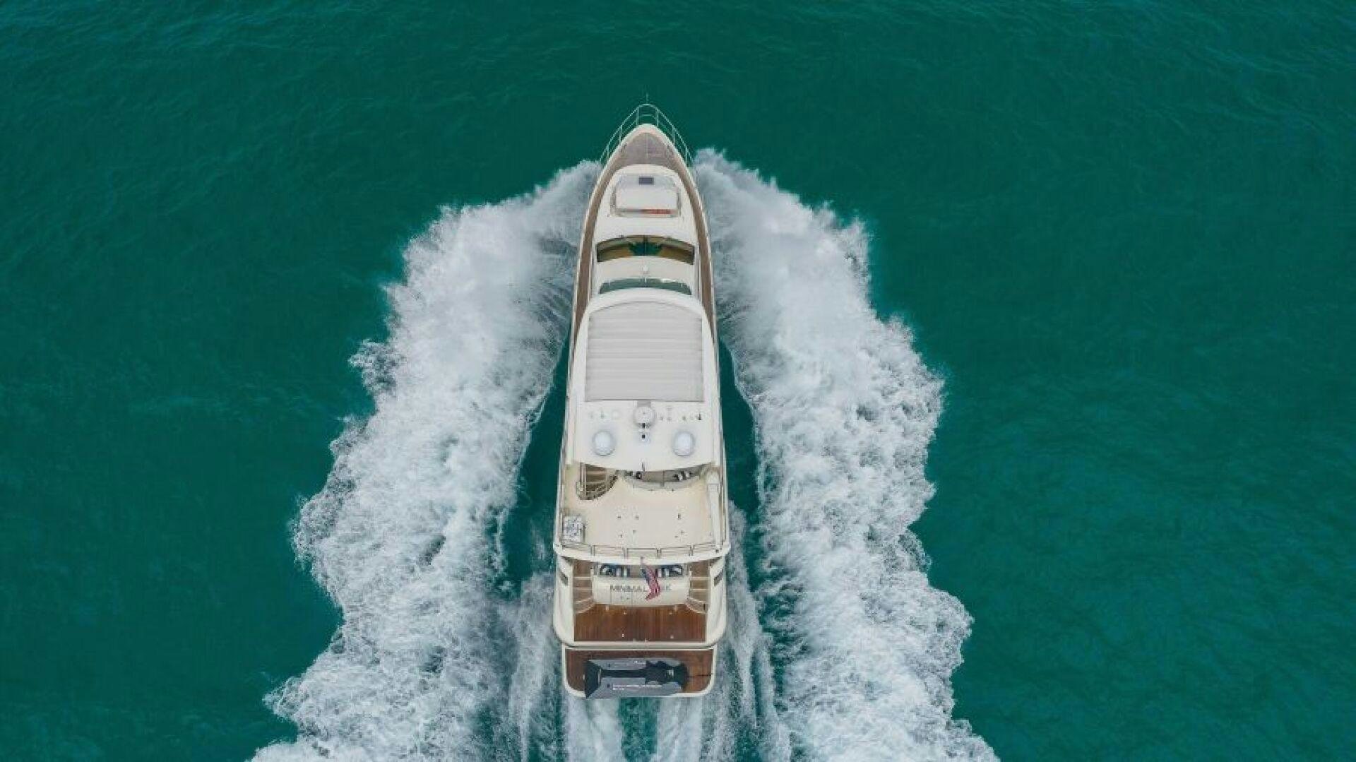 a rocket in the water aboard MINIMAL RISK Yacht for Sale