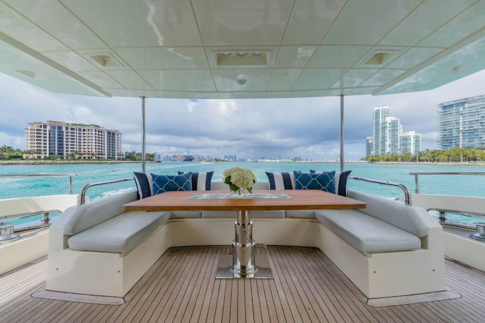 a room with a table and chairs aboard MINIMAL RISK Yacht for Sale